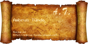 Ambrus Tünde névjegykártya