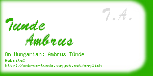 tunde ambrus business card